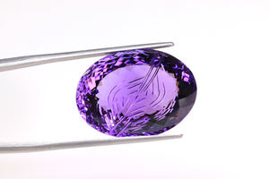 Piedra preciosa facetada de amatista natural, gemas de amatista talladas en forma ovalada, piedra púrpura de sombra profunda para la fabricación de joyas - Product Image 2