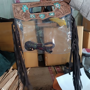 กระเป๋าหนังแท้สไตล์โบฮีเมียนสไตล์ตะวันตกกระเป๋าสะพายข้างแบบใสมีโลโก้ตามสั่ง - Product Image 2