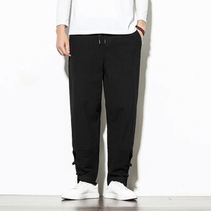 Pantalon en lin 100% coton pour homme, pantalon décontracté ample, pantalon large, pantalon de survêtement ample, pantalon de jogging d'été chinois en velours côtelé - Product Image 6
