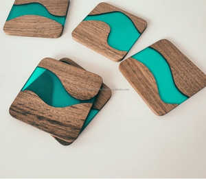 Fancy Design Handcrafted <b>Table</b> <b>Top</b> Wooden Tea Coffee Coaster Wholesale Exporter Custom Decorative Wooden Tea Coaster - Product Image 4