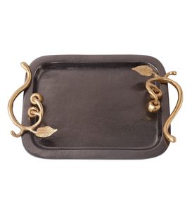 Plateau de service en aluminium noir pour cuisines modernes, dîners, fêtes, collations et décoration intérieure avec un design durable et léger - Product Image 5