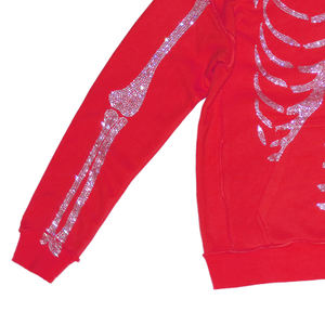 Alta calidad 100% algodón de gran tamaño con cremallera completa esqueleto Sudadera con capucha logotipo personalizado bordado temporada de invierno apropiado - Product Image 5