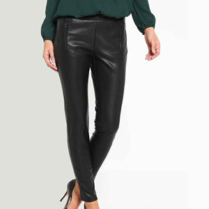 Women's Leather Pants PU Pencil High-Waist <b>Stretchy</b> <b>Trousers</b> Solid PU Straight Leg top quality ronpex Women's Leather Pants - Product Image 2