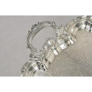 Bandeja de Servir Festoneada Estilo Victoriano, Bandeja Festoneada Plateada Coleccionable, Bandeja Vintage Plateada Inglesa - Product Image 4