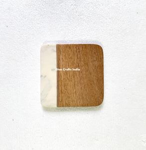 Natural Round Epoxy Resin Acacia Wood Coasters Dinnerware Mats & Pads <b>Kitchen</b> <b>Accessories</b> for Home & Hotel - Product Image 1