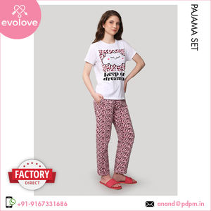 100% conjunto de ropa de dormir de algodón para mujer Exporter's Ready Bk Sto Plus Size 2 piezas Pama para mujer XS para la temporada de primavera Loge Wear - Product Image 3