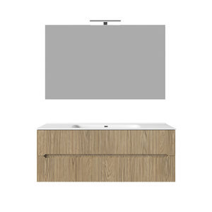 Meuble de salle de bain mural de 120 cm avec ligne décorative Canne - Product Image 2