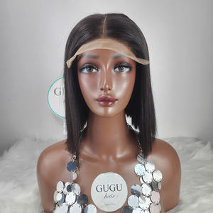 Vendeur brut 12 pouces vietnamien cheveux humains Bob perruques os droit vierge cheveux naturels produits pour les femmes noires Transparent - Product Image 4