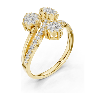 Bague à trois pierres en diamant de laboratoire de 0,728 carats pour femme, clarté VVS-VS EF, or 18 carats, 14 carats, 10 carats et argent 925, rose, jaune - Product Image 5