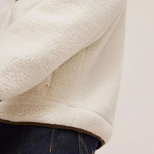 Dernière conception de veste polaire Sherpa pour hommes Logo personnalisé imprimé léger et long avec col montant Vente en gros - Product Image 6