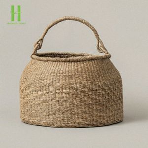 Panier de rangement rectangulaire bohème en jonc de mer écologique, personnalisable OEM, multifonction, de HNH Craft, meilleur prix - Product Image 6