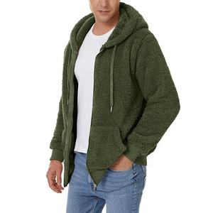 Sweat à capuche en sherpa éco-responsable pour homme, design personnalisé OEM, fermeture éclair tendance, vêtements de rue pour l'hiver, différentes couleurs pour l'extérieur - Product Image 5
