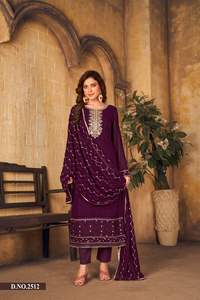 Travail de broderie lourde de style pakistanais Salwar Kameez Nazneen Dupatta High Faux Georgette Wedding Festive Wear Parties - Product Image 6