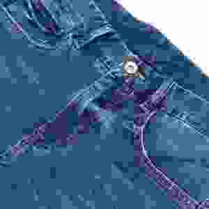 กางเกงยีนส์สีน้ำเงินเข้มทรงสลิมฟิตสำหรับผู้ชายสไตล์ลำลองฤดูใบไม้ร่วงพร้อมปักหมุดและตกแต่งสามารถปรับแต่งได้ - Product Image 5