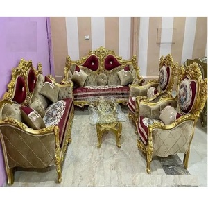 Royal Look High Carved Living Room <b>Sofa</b> Set Antique Style Hand Carved <b>7</b> <b>Seater</b> <b>Sofa</b> Set European Style Hand Carved Living Room - Product Image 1