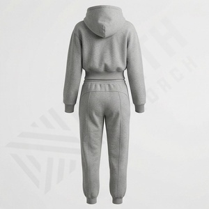 Conjuntos Deportivos de Dos Piezas para Mujer con Logotipo Personalizado, Sudadera con Capucha Holgada, Pantalones Deportivos, Chándal, Ropa Deportiva - Product Image 5