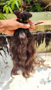 Extensions de cheveux indiennes en gros, 24 pouces, 120g, lisses et soyeuses, ondulées, à trame unique, pour bandeau de cheveux long - Product Image 5