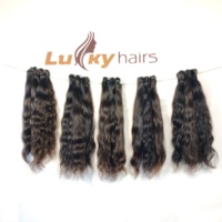 Mèches de cheveux humains Remy non traités, alignées sur la cuticule, avec dentelle frontale, ondulées douces, double trame, cheveux indiens bruts de la meilleure qualité, ondulations profondes/lâches