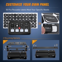 Panel de interruptores de luces todoterreno de 8 canales, kit de sistema de relés y fusibles de control de circuito de 12V, módulo de interruptores LED con atenuación automática de encendido/apagado para camión