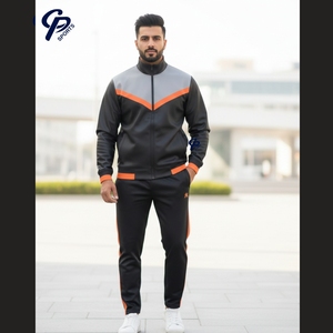Conjunto Deportivo de 2 Piezas para Hombre, Chaqueta Cortavientos de Tela Scuba, Pantalones Deportivos, Transpirable, Resistente al Viento, Nailon Sólido - Product Image 1