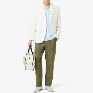 Pantalon de survêtement en coton léger de haute qualité pour hommes, jogging avec logo personnalisé, poches décontractées à taille moyenne et devant plats, teint uni, service OEM - Product Image 1