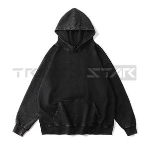 Sudadera con capucha desgastada para hombre y mujer con estampado de algodón 100% personalizado de gran tamaño, sudaderas holgadas lavadas de marca de moda Retro con hombros caídos - Product Image 3