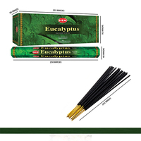 Bâtonnets d'encens d'eucalyptus à ourlet-6 TUBES hexagonaux (20 bâtonnets dans chaque boîte) 120 bâtonnets au TOTAL