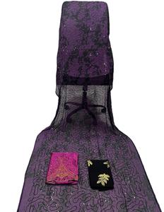 Vêtements Kanga pour femmes Faransawi, luxe, écologiques, en coton et élasthanne, 3 pièces, robe Dirac, manches longues, ruban en dentelle, floral, ample - Product Image 3