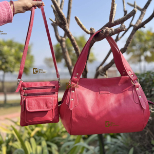 Ensemble de deux sacs en cuir véritable : sac fourre-tout et sac bandoulière, sac à main élégant, vente flash, derniers sacs de créateurs pour femmes, multi-usages - Product Image 1