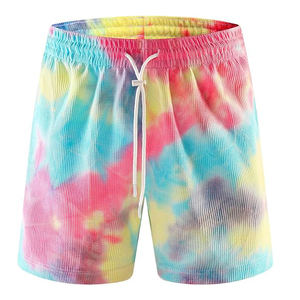 100% algodón hecho de peso pesado transpirable de secado rápido Tie Dye & Printed Factory Manufactured Men Tie Dye Shorts para la venta - Product Image 1