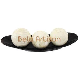 Boules décoratives en mosaïque de résine, disponibles dans toutes les tailles et couleurs, boules de décoration pour la maison, sculpture décorative en os incrusté - Product Image 6