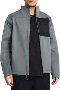 Veste imperméable de sport en tissu polyester personnalisé de haute qualité, veste légère à coque souple pour homme, en vente - Product Image 3