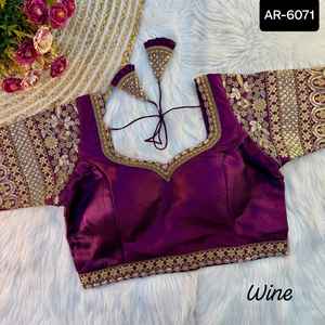 Perle lourde et miroir travail femmes portent un chemisier en soie lourd avec broderie travail fête porter Saree Blouse Bollywood Style Blouse - Product Image 3