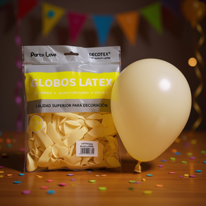 Party Love Latex <b>Balloons</b> 12cm Beige <b>Clear</b> 100pcs Bag Decoration - Product Image 3