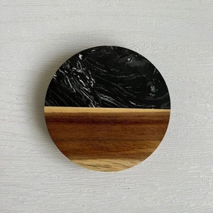 Meilleures ventes de sous-verres de tasses de service en marbre noir et en bois de haute qualité conçus sur mesure ensemble de tapis de bière en verre carré/tampons à utiliser dans la cuisine - Product Image 2