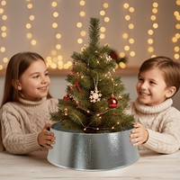 Großer Metall-Weihnachtsbaumkragen, dekorativer Stahlsockel, rustikaler Weihnachtsbaum-Untersetzer, Ständerring für natürliche und künstliche Bäume