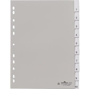 Durable DIN <b>A4</b> Polypropylene Grey Blank Dividers 10 Divider Sheets for Efficient Organization File <b>Folders</b> Accessory Essential - Product Image 1