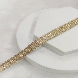 Tissu de filet tissé écologique fait à la main de luxe Jharkhand avec bordure en dentelle de diamant broderie fine pierres brillantes pour vêtements de mariée - Product Image 3