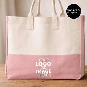 Light Pink & <b>White</b> Cotton Canvas Tote Bag Customized Wedding Bulk Gifts Top Quality Gift Packaging Tote Bag Daily Use Canvas Bag - Product Image 1