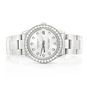 นาฬิกาข้อมือสแตนเลสสตีลเคลือบกระจกพร้อมเพชรโมอิสซาไนต์แบบพรีเมียมสั่งทำพิเศษ ระบบควอตซ์ รุ่นลิมิเต็ดอิดิชั่น สไตล์สตรีทแฟชั่นฮิปฮอป - Product Image 1