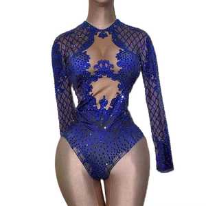 <b>Women</b> Dance Club Suits <b>Sexy</b> Sleeveless Jumpsuits Glitter Sequin Party Bodysuits Stylish Nightclub <b>Outfit</b> - Product Image 1
