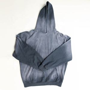 Sudadera con Capucha Estilo Vintage Personalizada, Lavada al Ácido, Secada al Sol, Decolorada por el Sol, Sudadera Extra Grande con Cierre, Gris, Decolorada por el Sol, Lavada al Ácido - Product Image 5