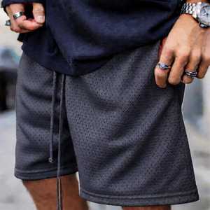 High Quality Men's Streetwear Yellow Shorts Custom Logo Embroidered Double <b>Layered</b> Basketball 7 Inch Mesh Shorts Manufacture - Product Image 1