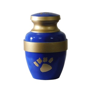 โกศอะลูมิเนียมสำหรับงานศพสัตว์เลี้ยงพร้อมรูปอุ้งเท้าสัตว์และโกศโลหะสำเร็จรูปสีฟ้าสำหรับขี้เถ้ามนุษย์ - Product Image 2