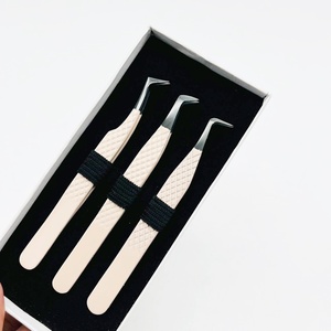 Plasma Black Tip Tweezers for Eyelash Extensions Russian Volume <b>Nude</b> Color Personal Care Use Custom Logo Eyelash Extension - Product Image 3
