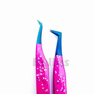 Pince à cils professionnelle en acier inoxydable de haute précision outils de pointe de fibre de Logo personnalisé pour l'extension de cils de Volume - Product Image 3