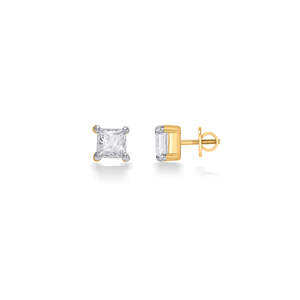 14k <b>Gold</b> Moissanite Geometric <b>Stud</b> <b>Earrings</b> for Women <b>Rose</b> <b>Gold</b> Plated Heart Shape Engagement Jewelry - Product Image 3