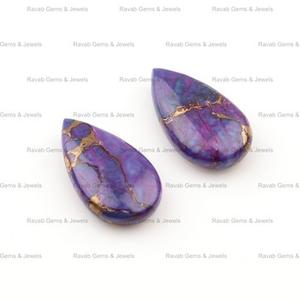 Meilleure vente 11x20mm Puffy poire Briolette haute qualité Mohave violet cuivre Kingman Turquoise pierre précieuse en vrac pour la fabrication de bijoux - Product Image 5
