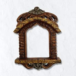 Cadre de miroir traditionnel en bois fabriqué à la main (cuivre 27 pouces) en bois massif peint à la main cadre de miroir suspendu en bois - Product Image 6