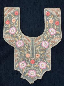 Embroidered Neck Patch / <b>Applique</b> for Kurti, Dress, and Garment Decoration Floral multicolor embroidery with artistic patterns - Product Image 2